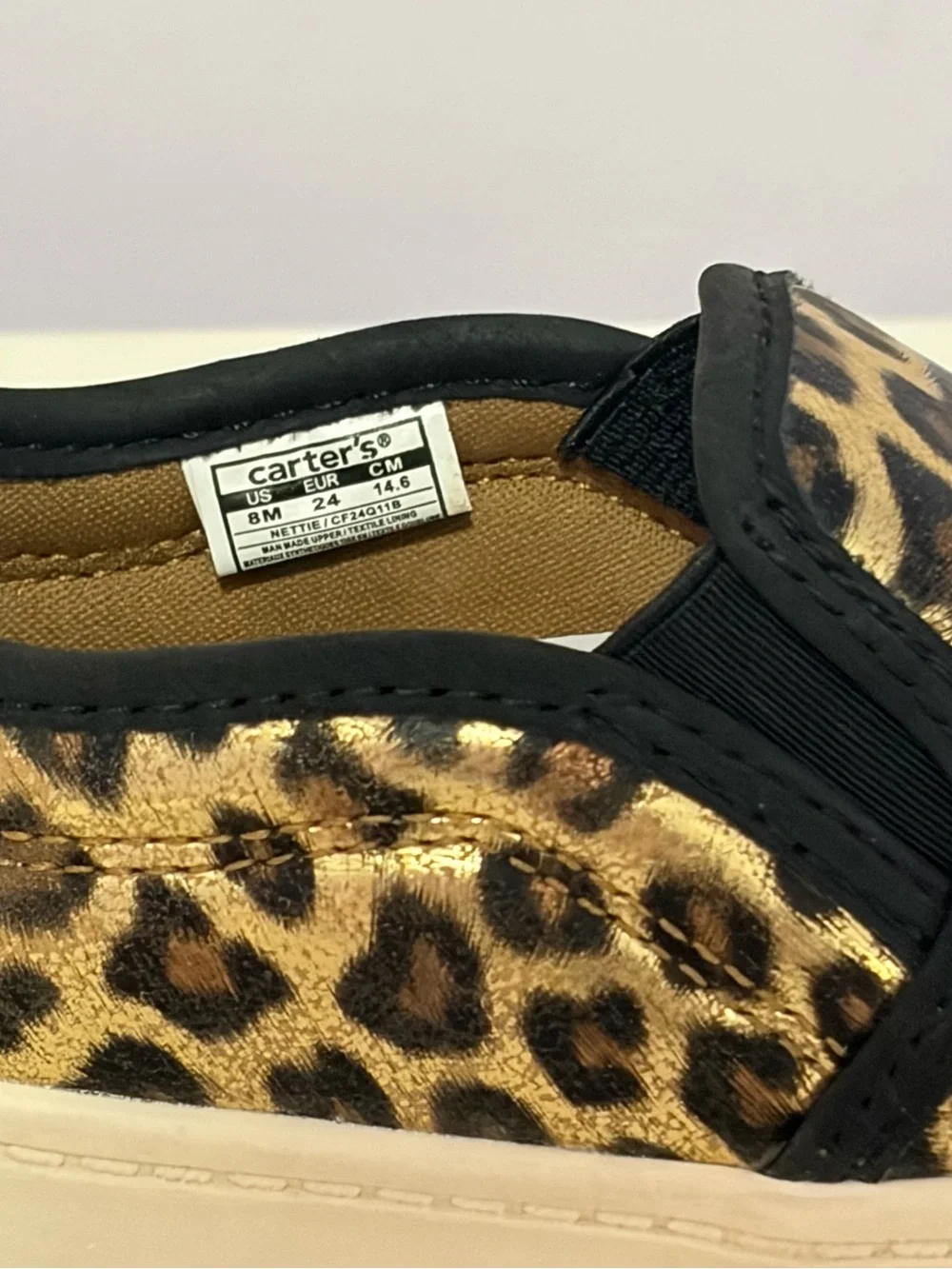 VGUC Carter’s Leopard Print Slip-On Sneakers Shoes Size 8M